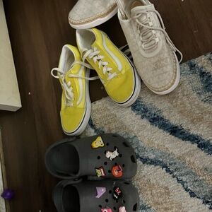 Vans Yellow and White Athletic Shoes